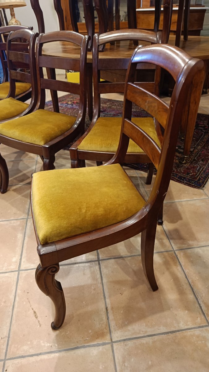 Set Of 10 Mahogany Restaurant Chairs-photo-1