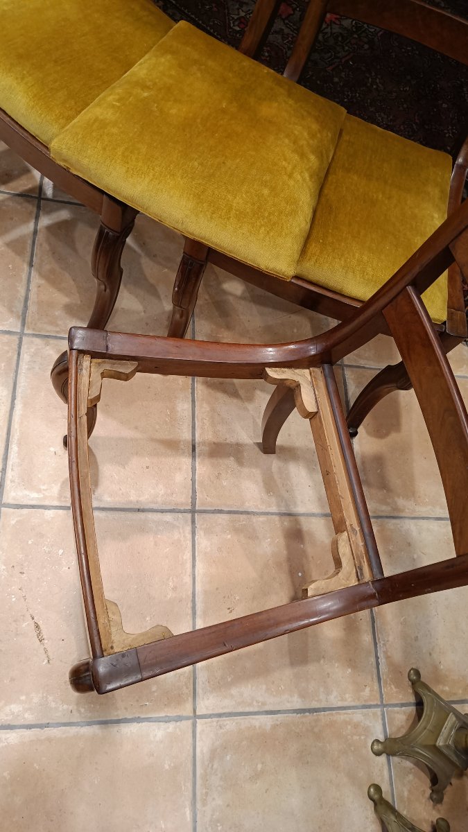 Set Of 10 Mahogany Restaurant Chairs-photo-3