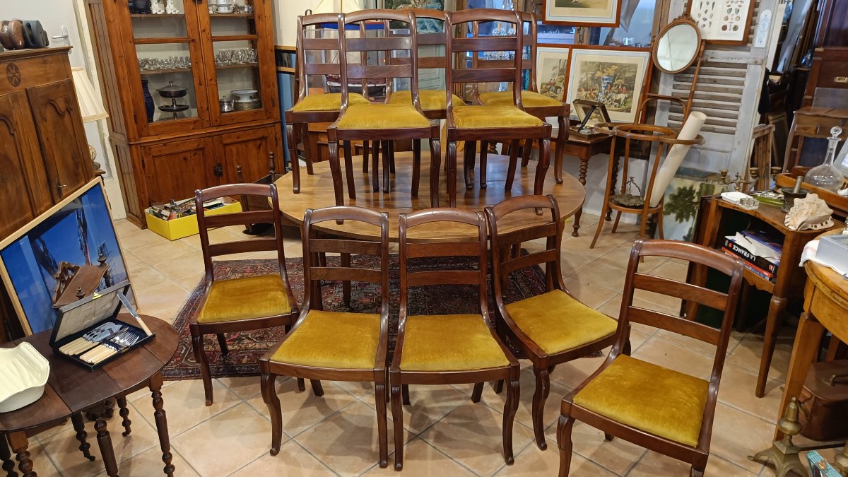 Set Of 10 Mahogany Restaurant Chairs
