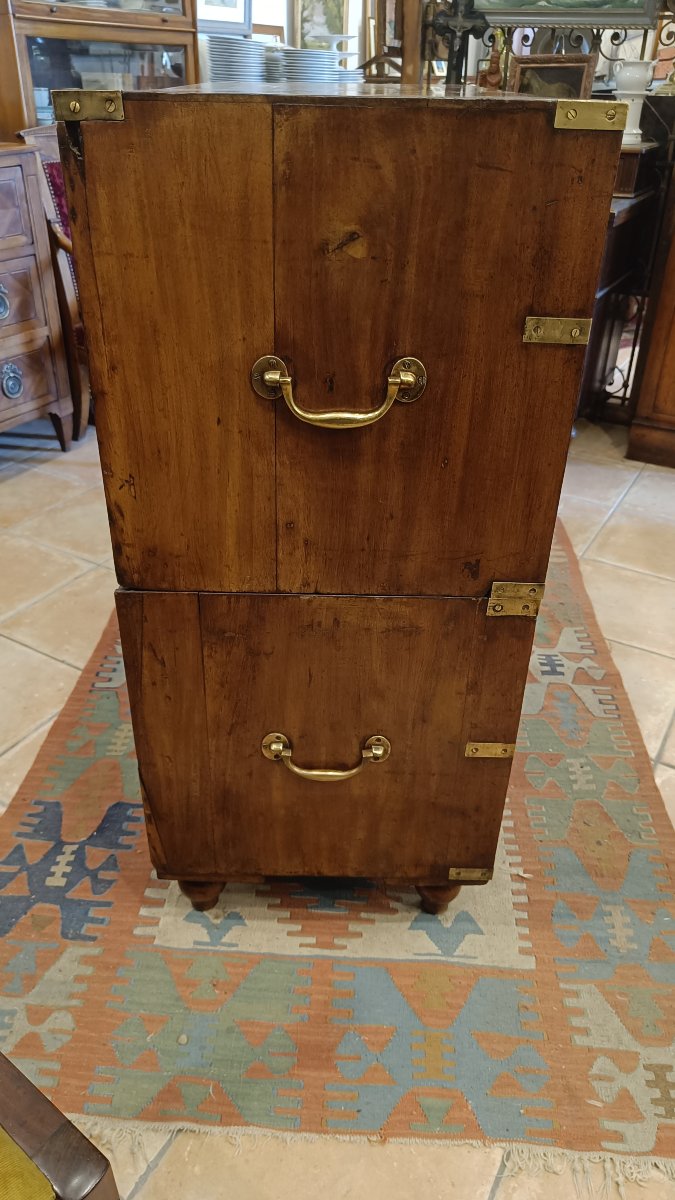 Commode d'officier, dite de marine fin 19eme en acajou-photo-2