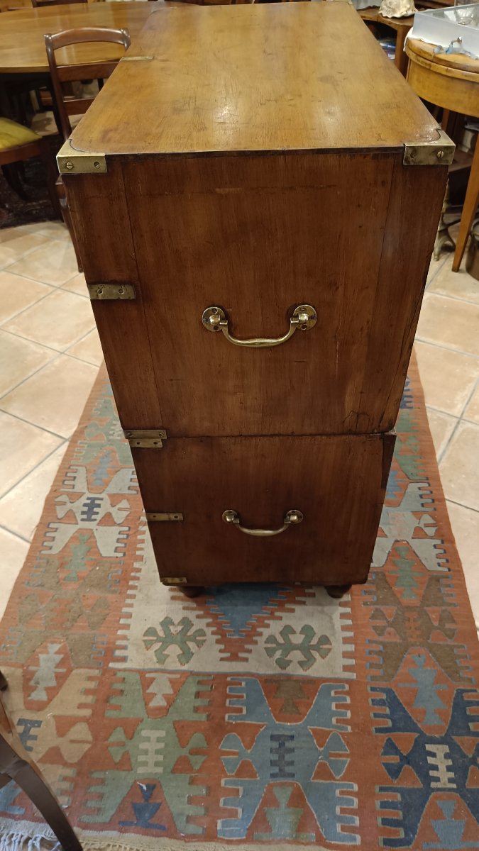 Commode d'officier, dite de marine fin 19eme en acajou-photo-3