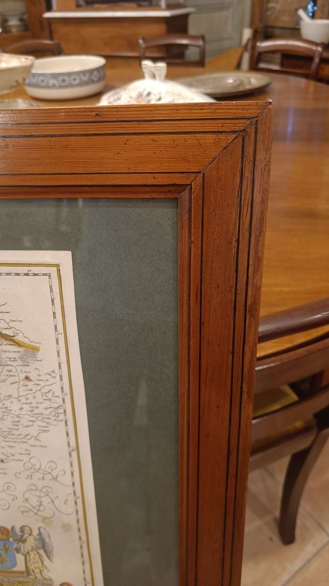 A 17th-century Watercolor Map Of The Ilde Region Of France By Willem Blaeu, Circa 1635, Framed-photo-4