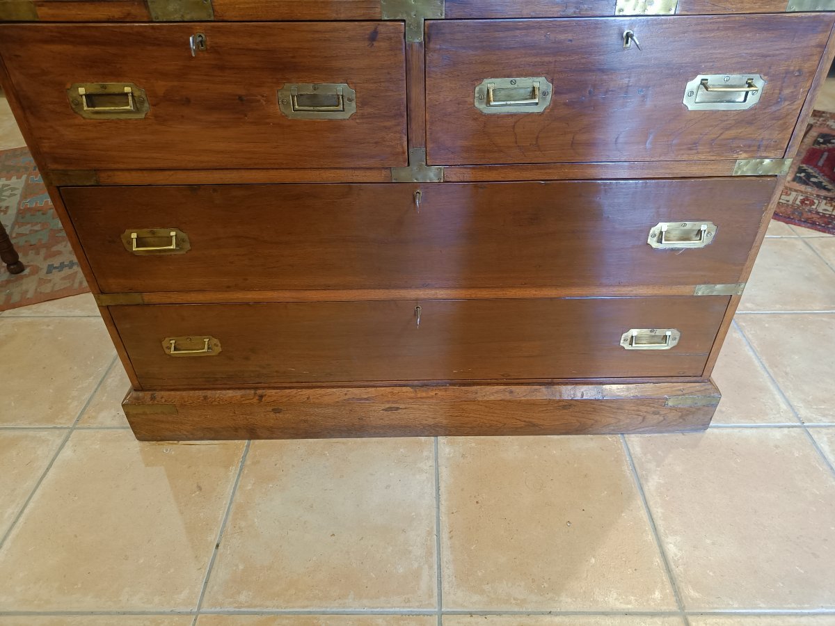 Commode style marine 20ème en bois exotique-photo-1