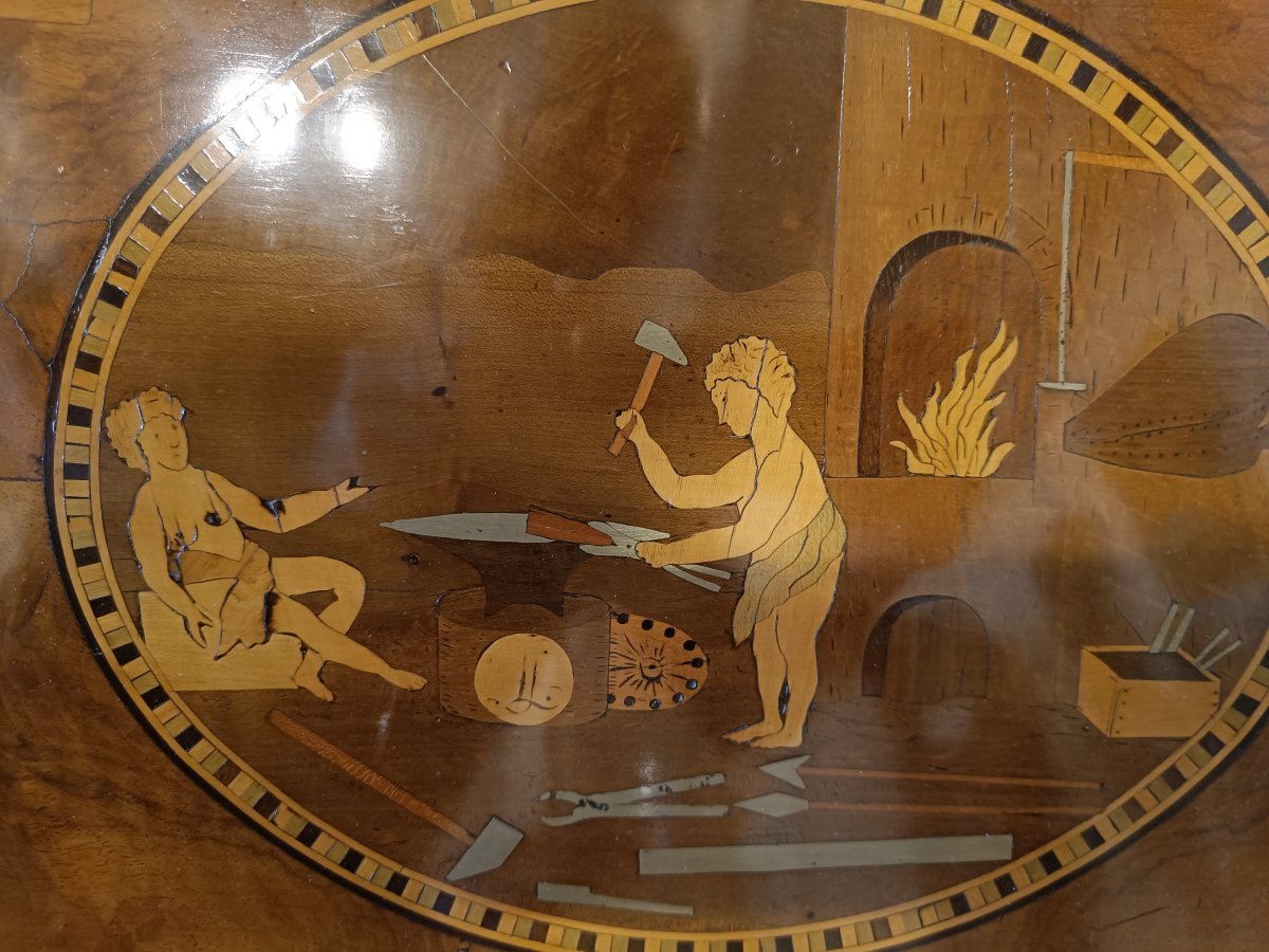 Late 18th-century, Early 19th-century Sloping-top Desk In Walnut With Marquetry-photo-4