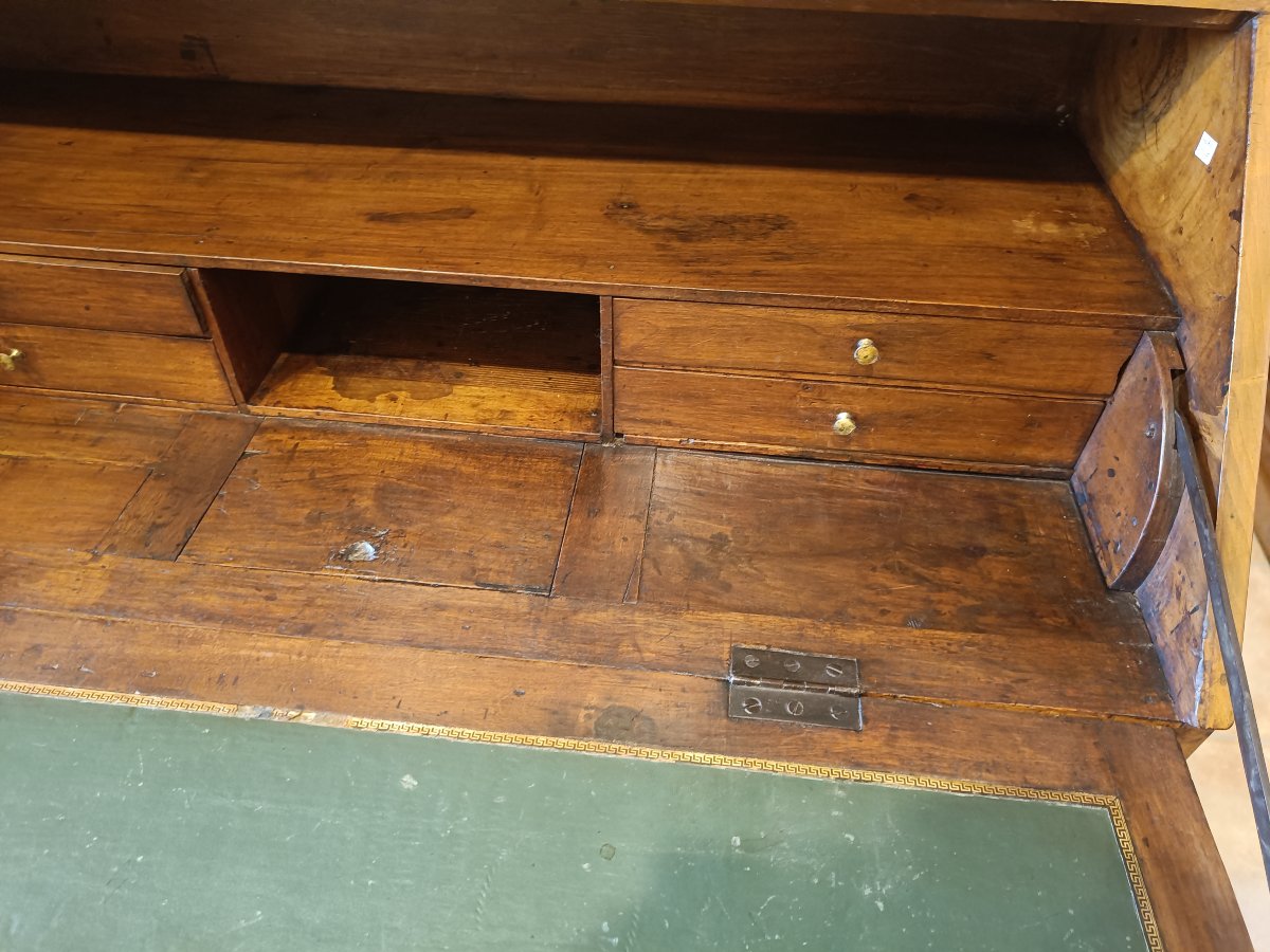 Late 18th-century, Early 19th-century Sloping-top Desk In Walnut With Marquetry-photo-6