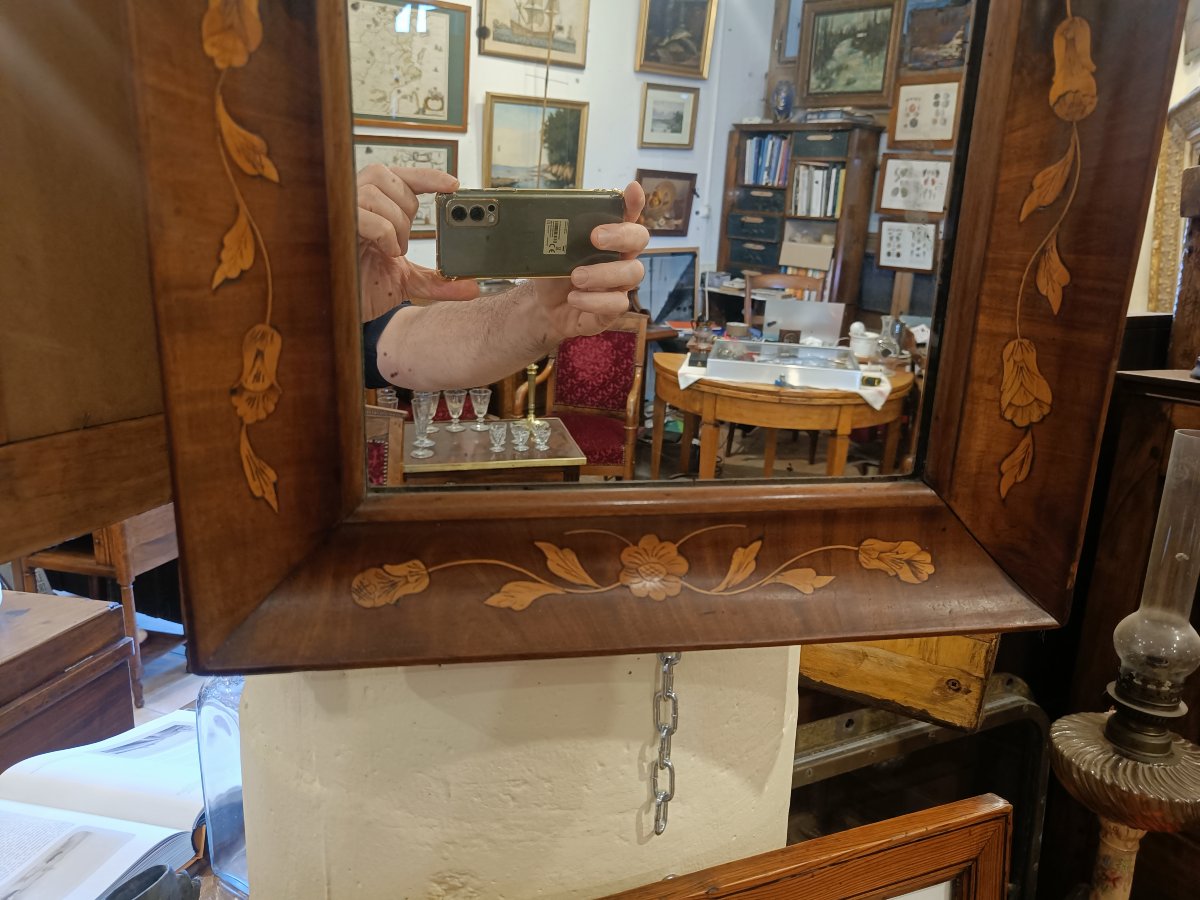 Miroir Louis Philippe en acajou et citronnier-photo-3