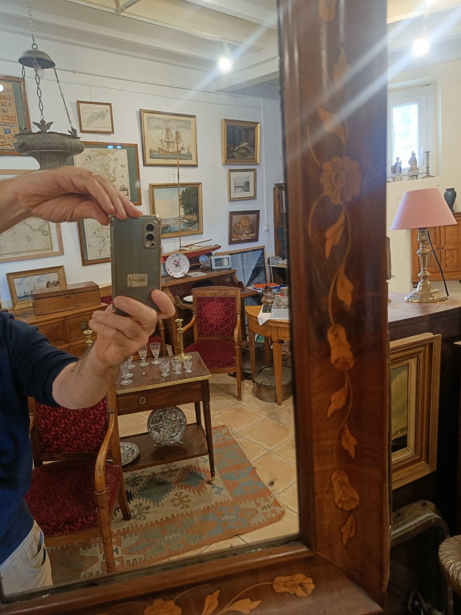 Miroir Louis Philippe en acajou et citronnier-photo-4