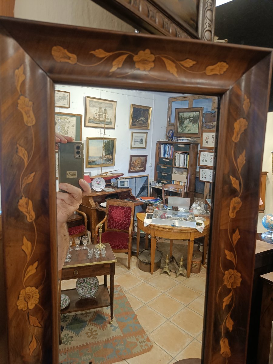 Miroir Louis Philippe en acajou et citronnier-photo-2