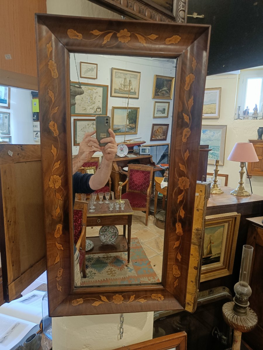 Miroir Louis Philippe en acajou et citronnier