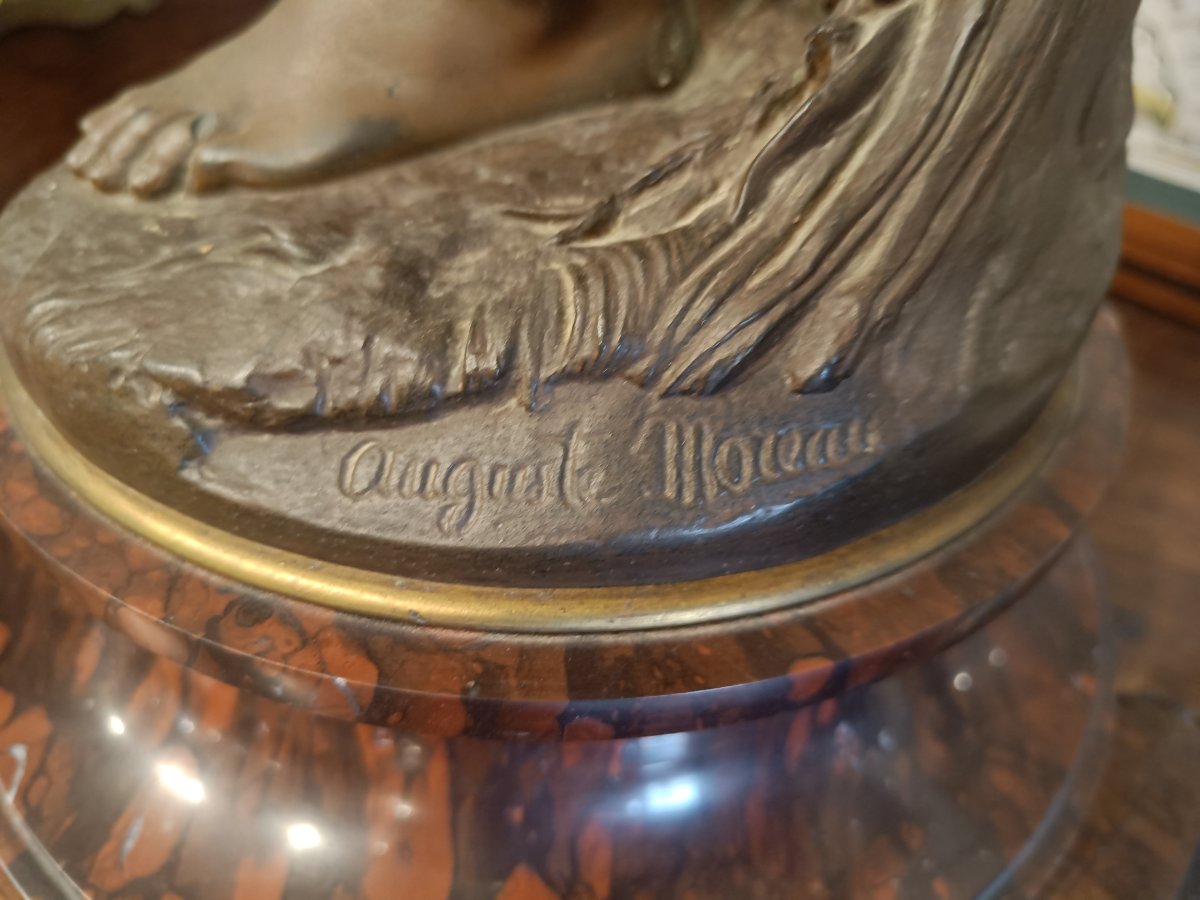 Grande statue en régule, Allégorie féminine d'Auguste Moreau-photo-5