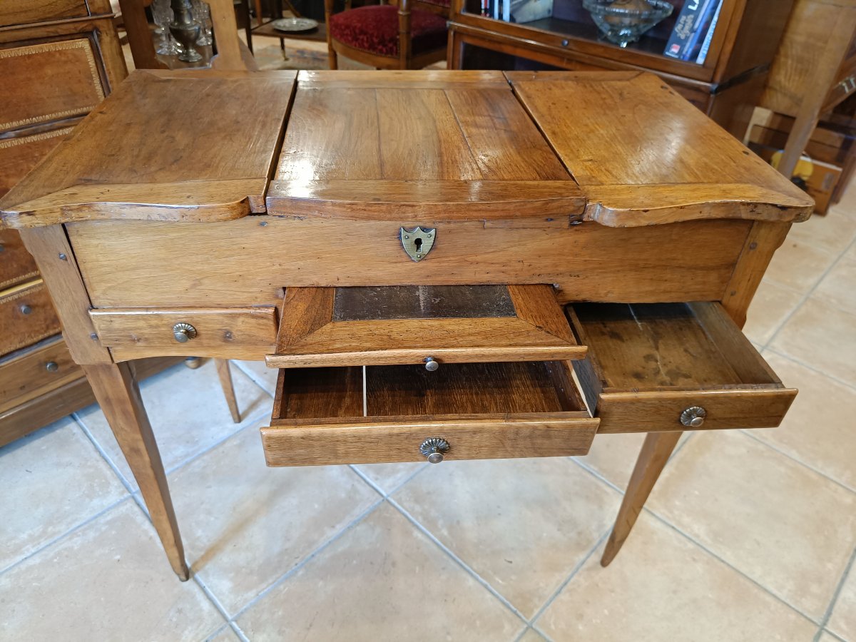 Coiffeuse directoire début 19ème en noyer massif-photo-2