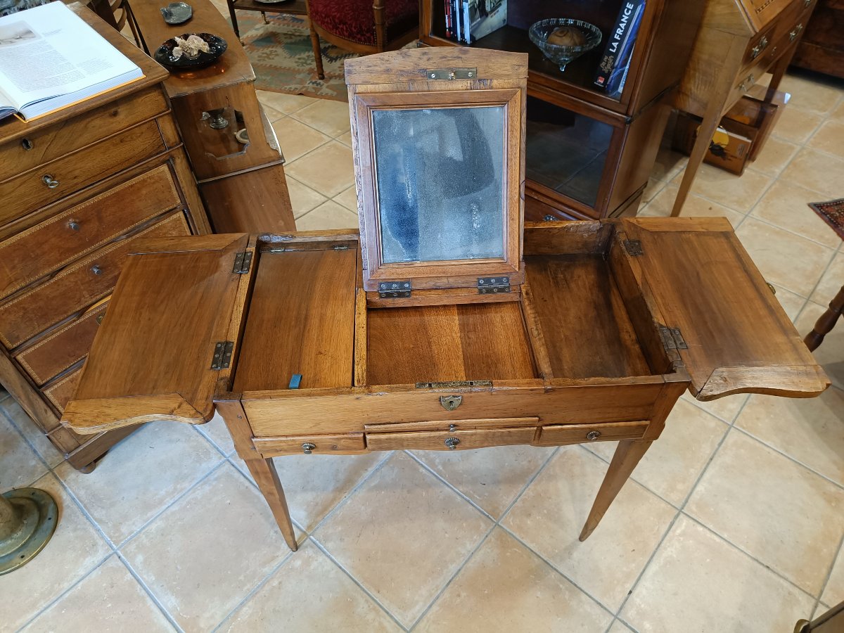 Coiffeuse directoire début 19ème en noyer massif-photo-4