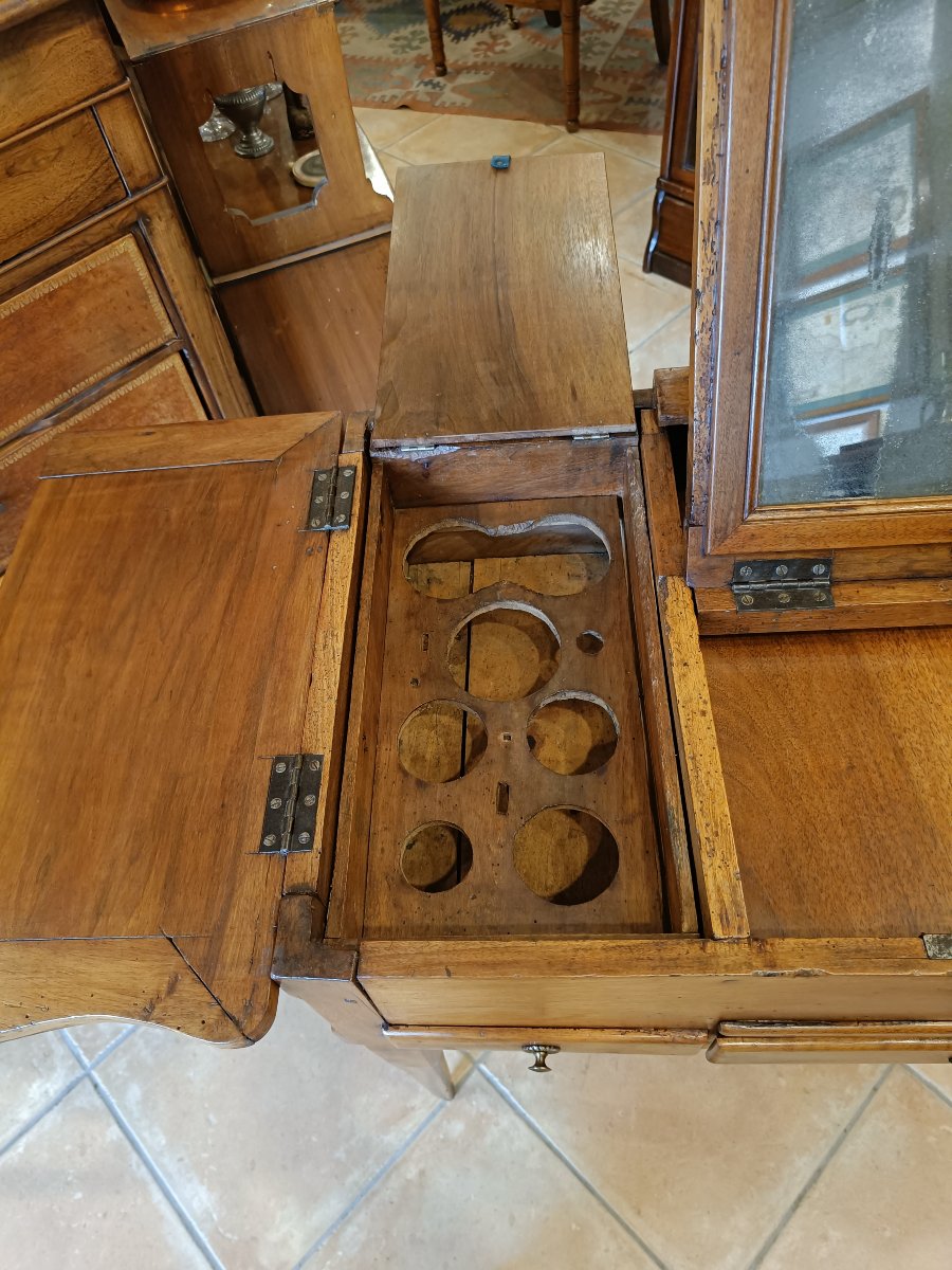 Coiffeuse directoire début 19ème en noyer massif-photo-1