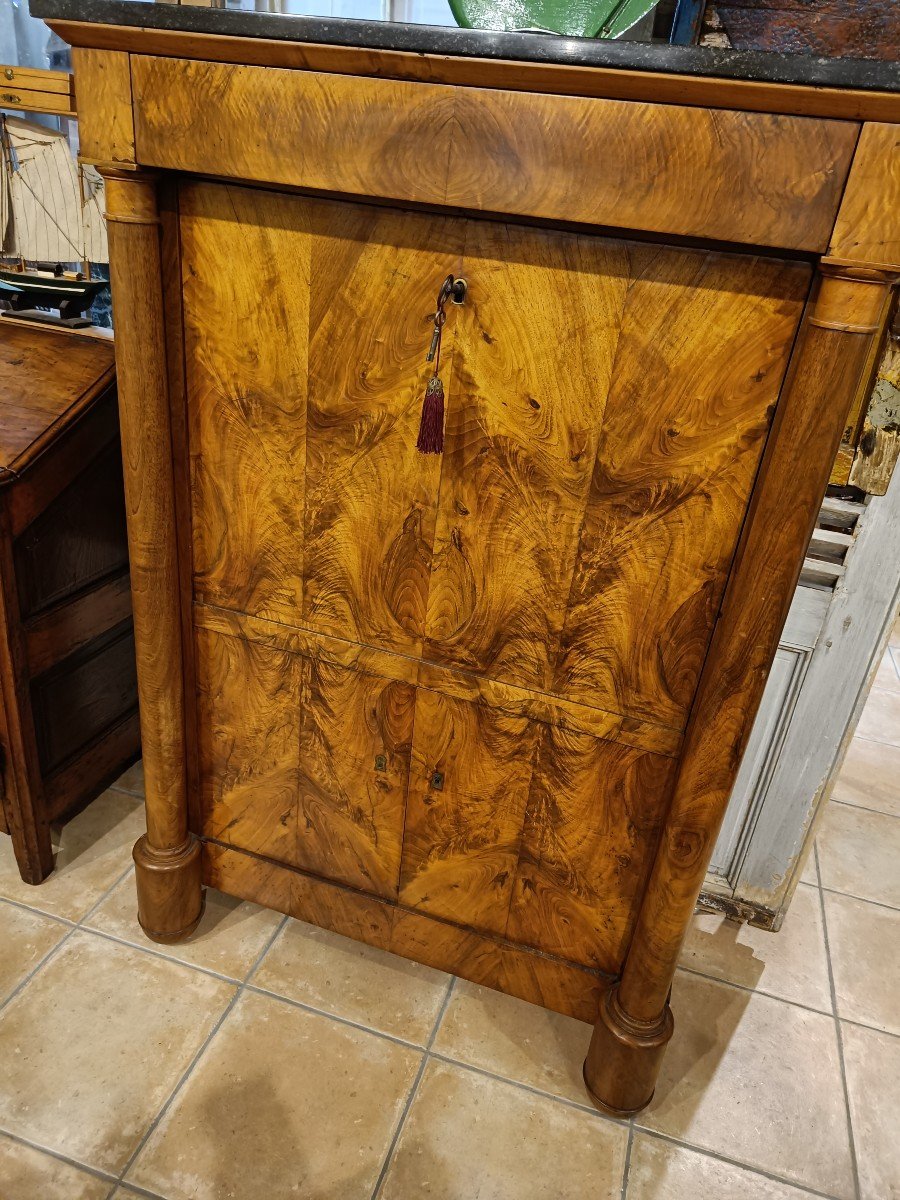 Empire Secretary In Walnut With Detached Columns-photo-2