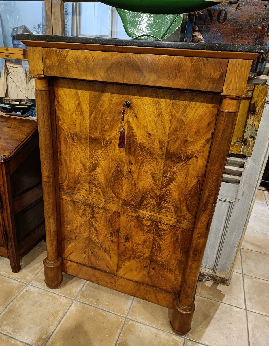 Empire Secretary In Walnut With Detached Columns