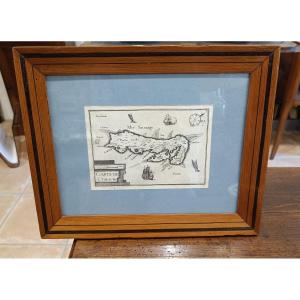Framed Map Of The Isle Of Ré By Tassin, 1634