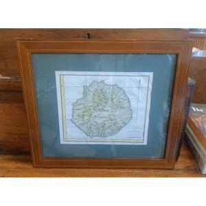 18th Century Framed Map Of Reunion Island (bourbon) By Bellin