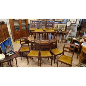 Set Of 10 Mahogany Restaurant Chairs
