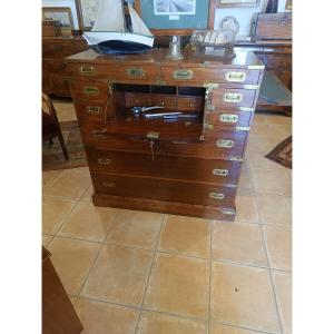Commode style marine 20ème en bois exotique