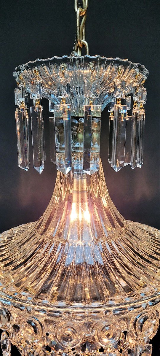 Lampe d'Entrée En Cristal Avec 1 Point Lumineux.-photo-2
