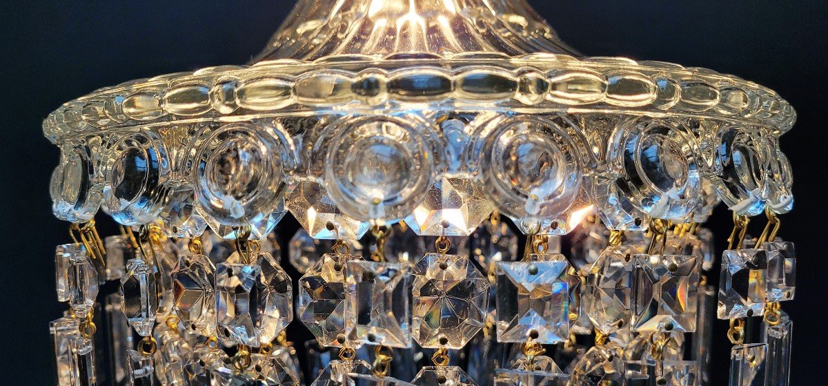 Lampe d'Entrée En Cristal Avec 1 Point Lumineux.-photo-2