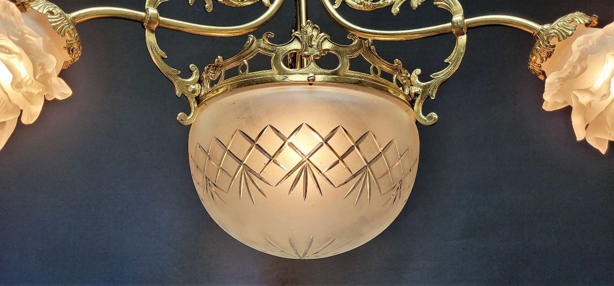 Bronze Chandelier With 4 Light Points.-photo-3