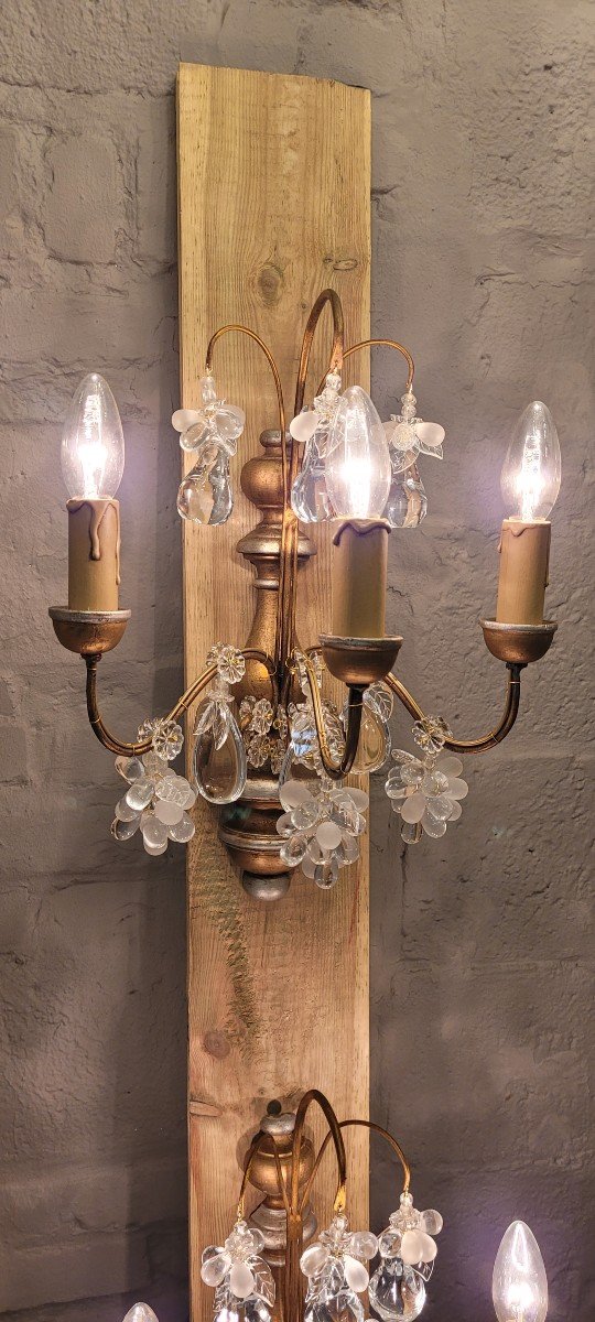 Italian Wall Lamps With 3 Light Points.-photo-2