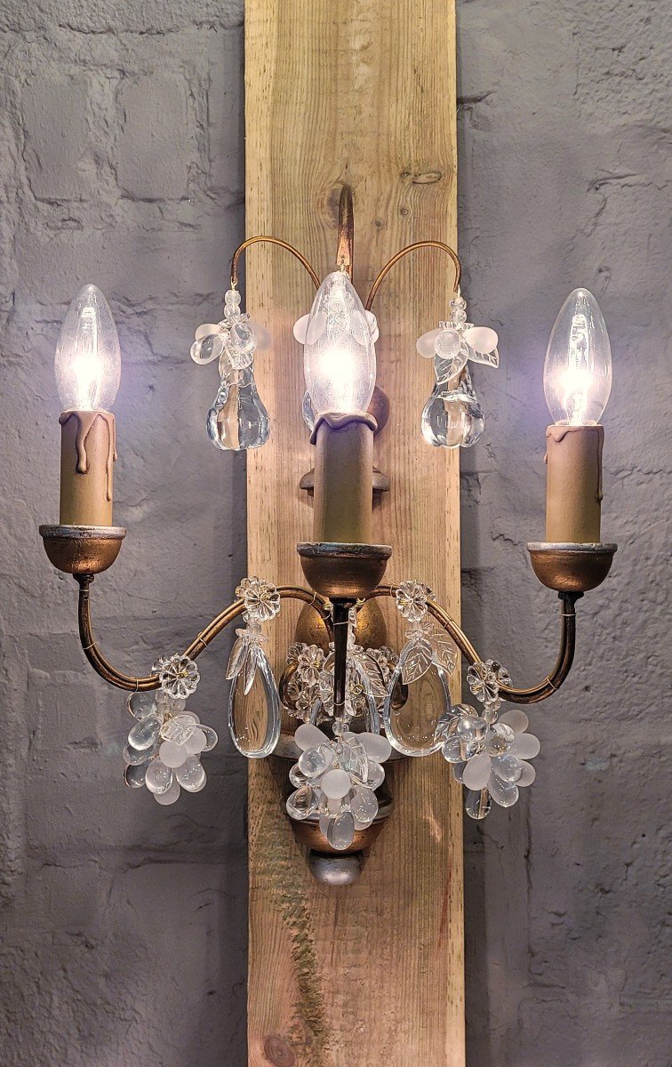 Italian Wall Lamps With 3 Light Points.-photo-8