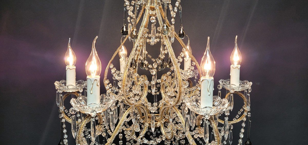 Italian Chandelier With 6 Light Points.-photo-3