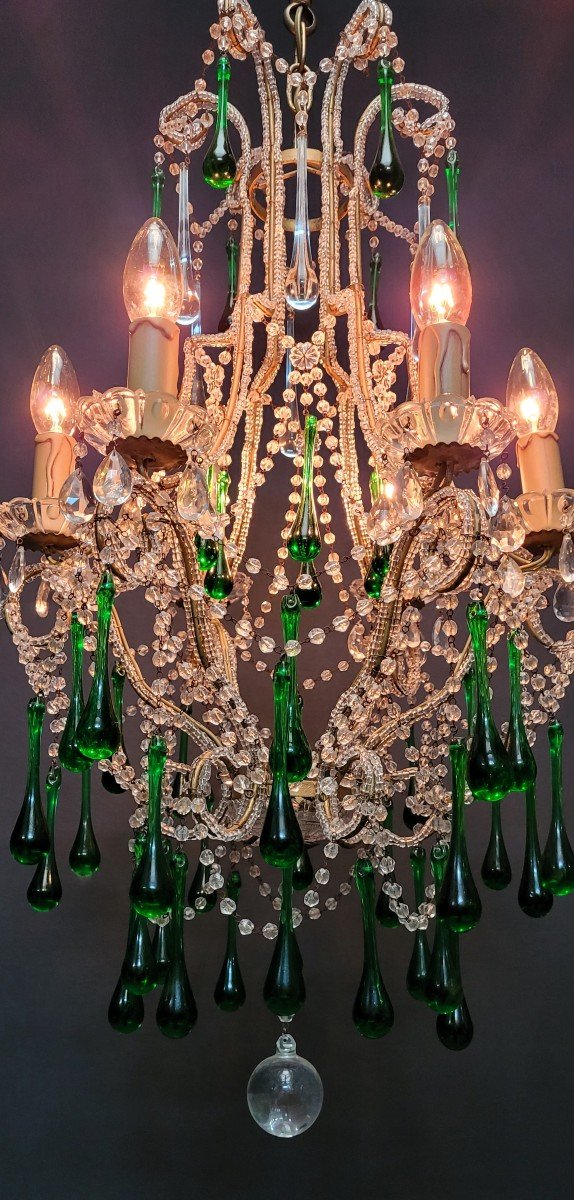 Italian Chandelier With 6 Light Points.-photo-3