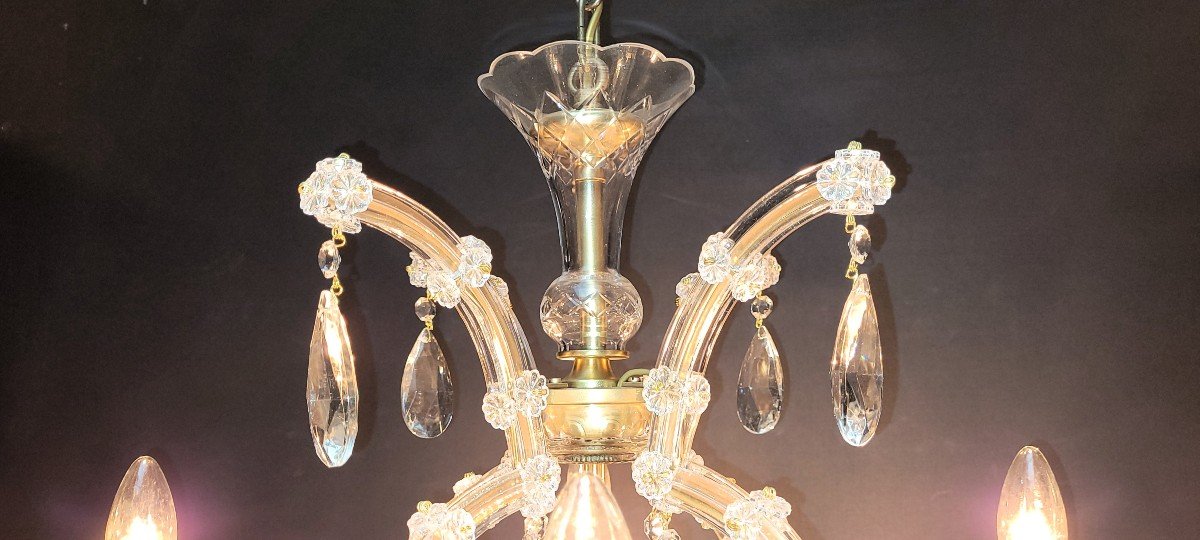 Proantic: Magnifique Lustre Maria-theresia à 12 Points Lumineux.