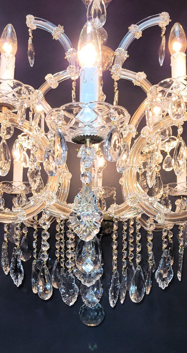 Lustre Cristal Maria Theresia – Plafonnier Baroque – Argenté – PALAZZO INT