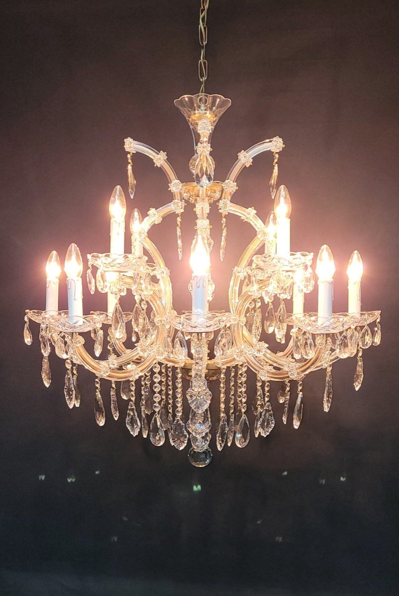 Magnificent Maria-theresia Chandelier With 12 Light Points.