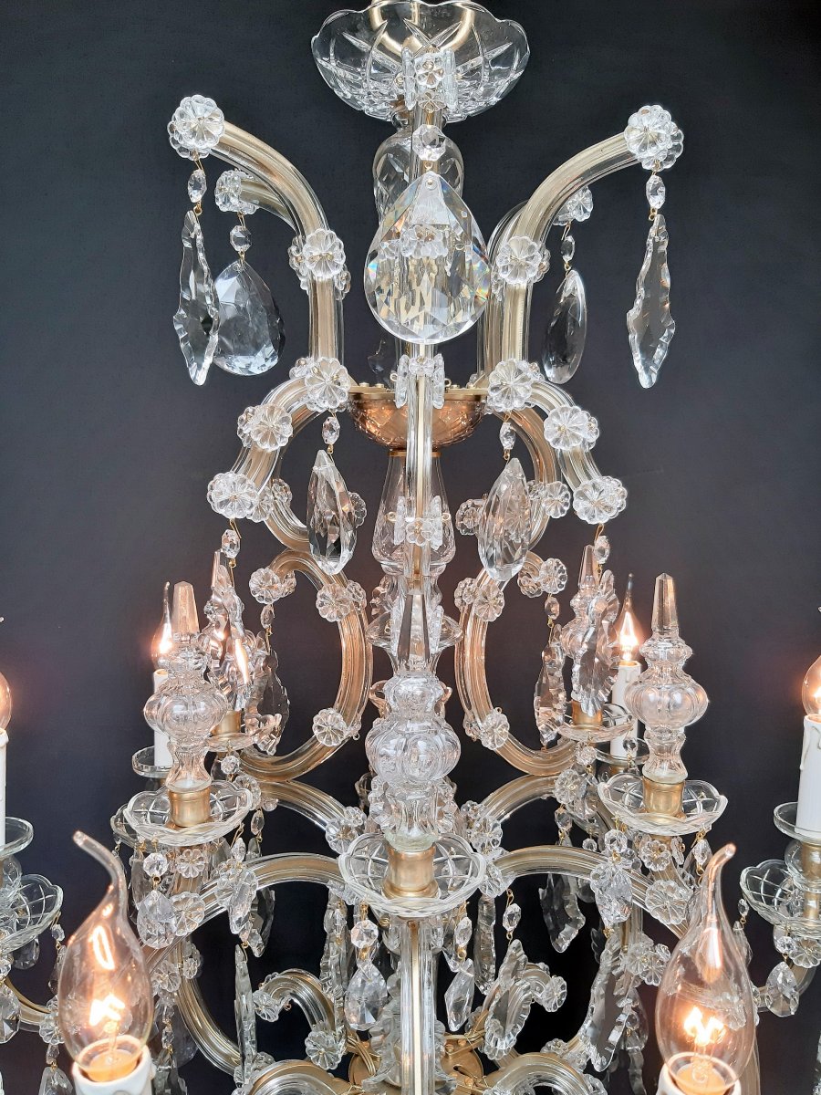 Proantic: Lustre Maria Theresia à 12 Points Lumineux, Bronze