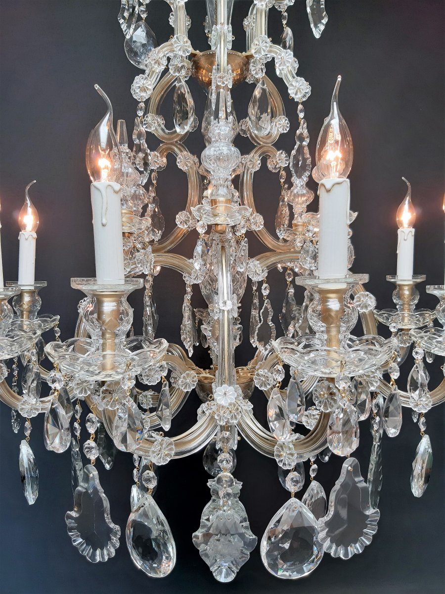Proantic: Lustre Maria Theresia à 12 Points Lumineux, Bronze