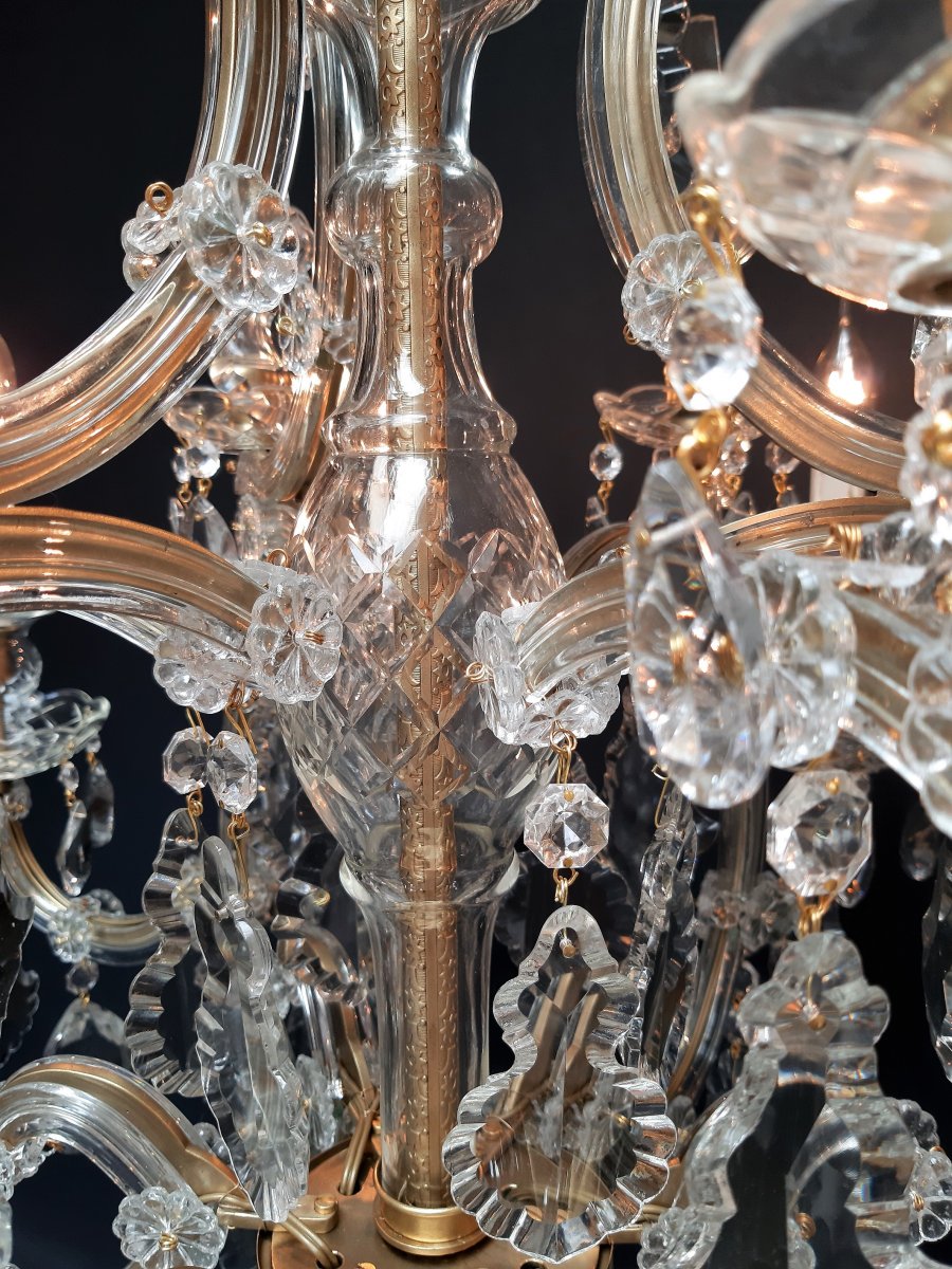 Proantic: Lustre Maria Theresia à 12 Points Lumineux, Bronze