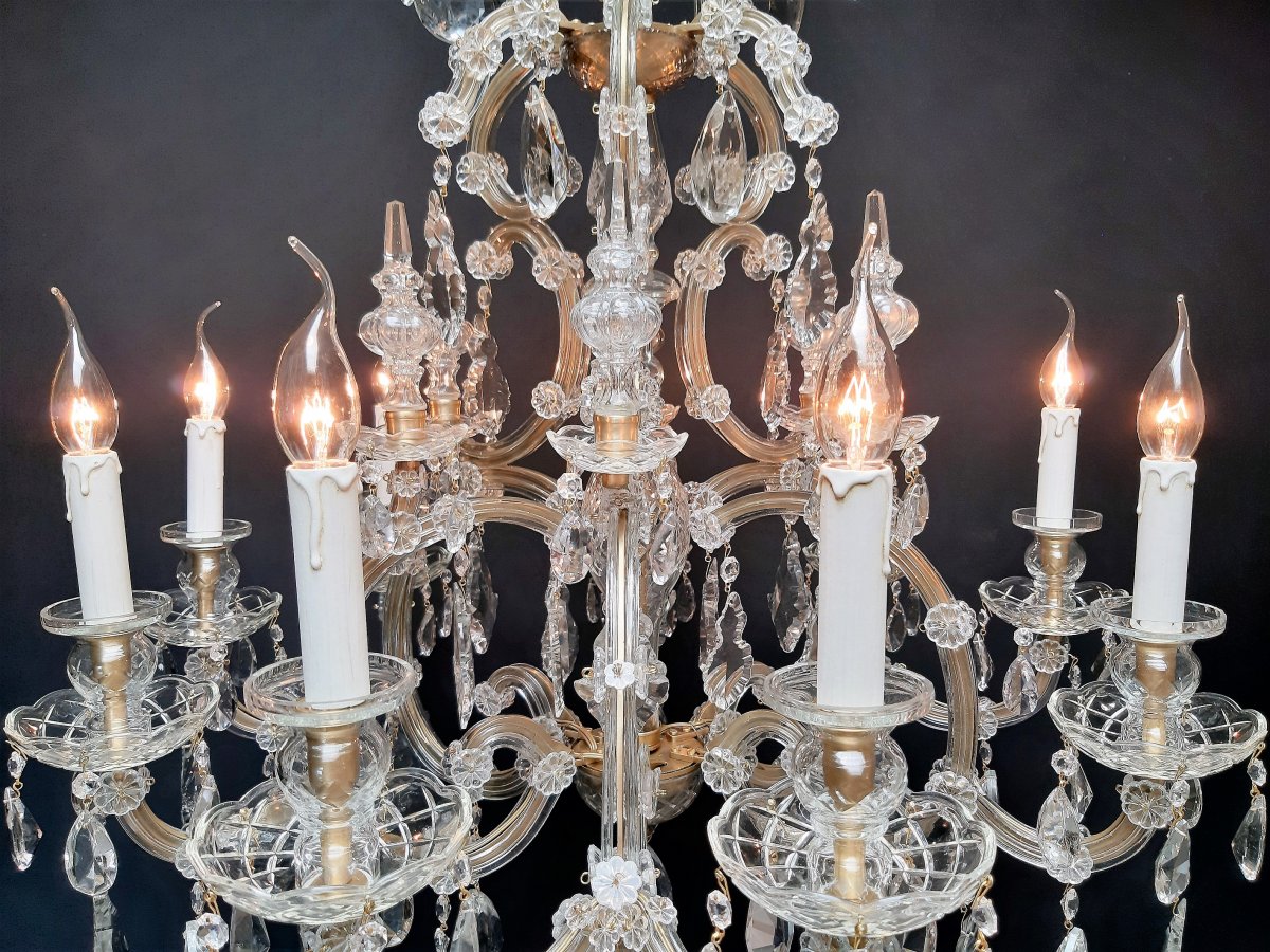 Proantic: Lustre Maria Theresia à 12 Points Lumineux, Bronze