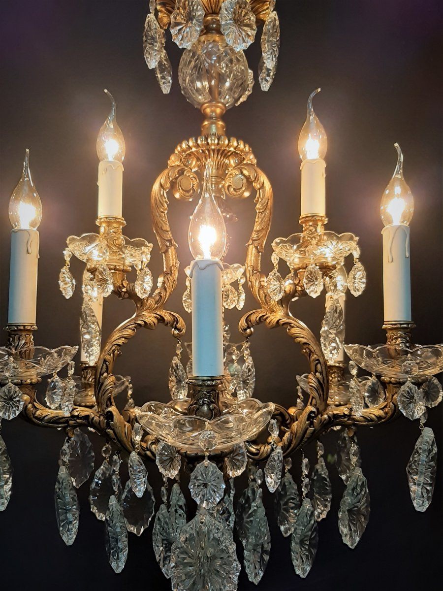 Spanish Chandelier With 9 Bronze Luminous Points-photo-5