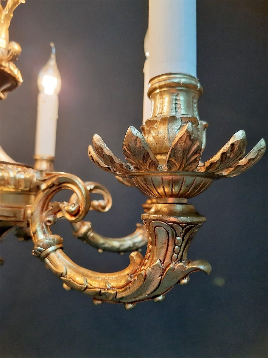 Empire Style Bronze Chandelier, 6 Lamps-photo-4