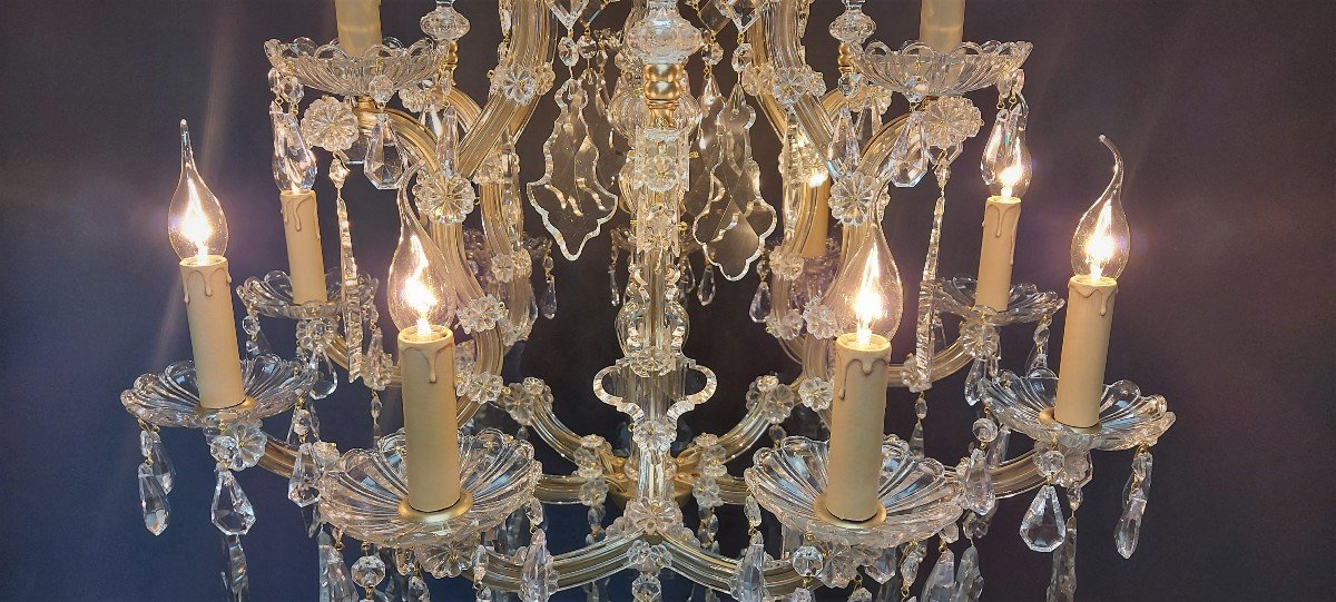 Proantic: Lustre Maria-theresia à 12 Points Lumineux, Bronze