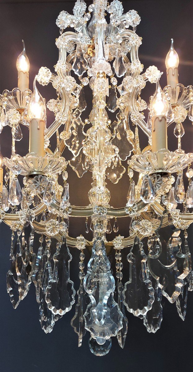Proantic: Lustre Maria-theresia à 12 Points Lumineux, Bronze
