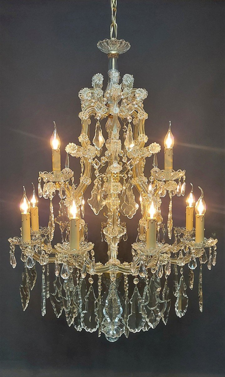 Proantic: Lustre Maria-theresia à 12 Points Lumineux, Bronze