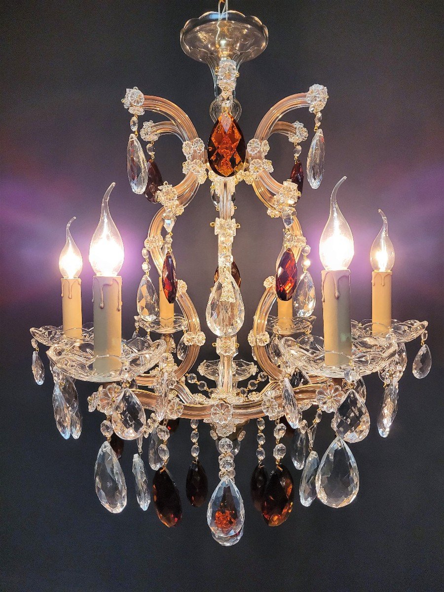 Proantic: Lustre Maria-theresia Avec 6 Points Lumineux