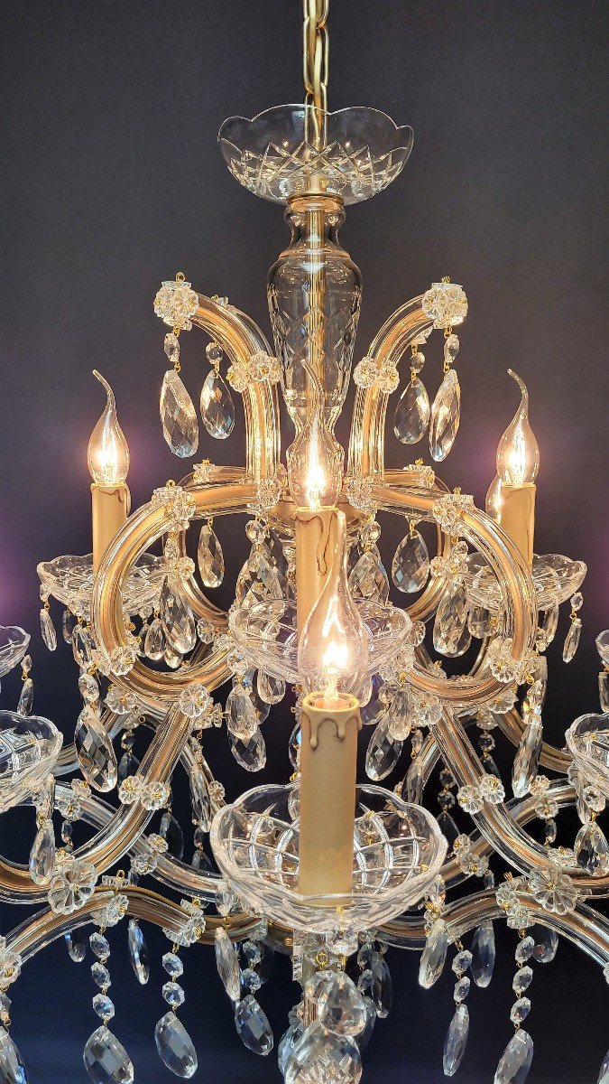 Proantic: lustre Maria-theresia à 12 Points Lumineux.