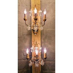 Italian Wall Lamps With 3 Light Points.
