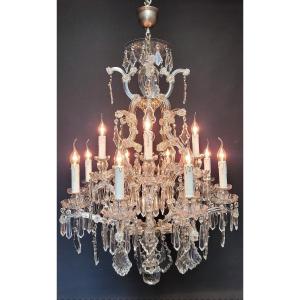 Maria-theresia Chandelier 13 Light Points, Silver Plated