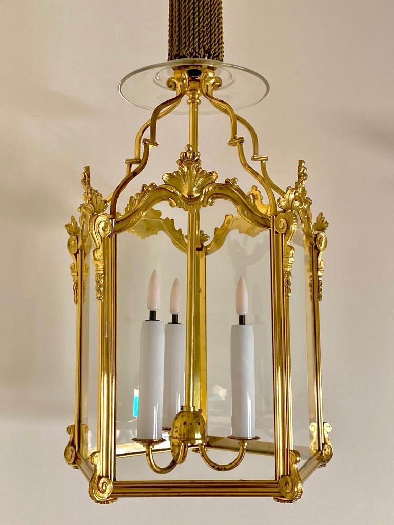 Pair Of Lanterns Louis XV Style From The Manufacture Lobmeyr, Austria.-photo-2