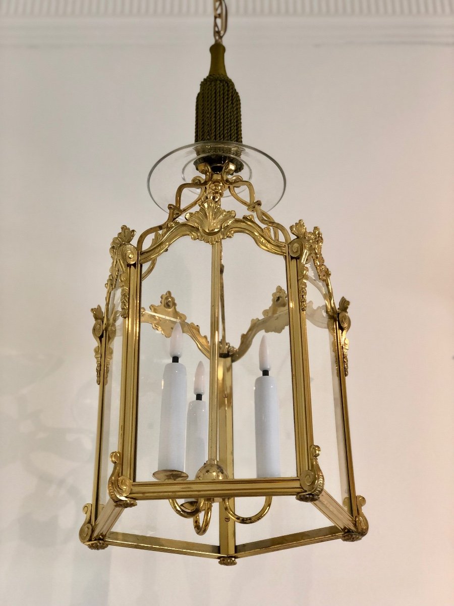 Pair Of Lanterns Louis XV Style From The Manufacture Lobmeyr, Austria.-photo-3