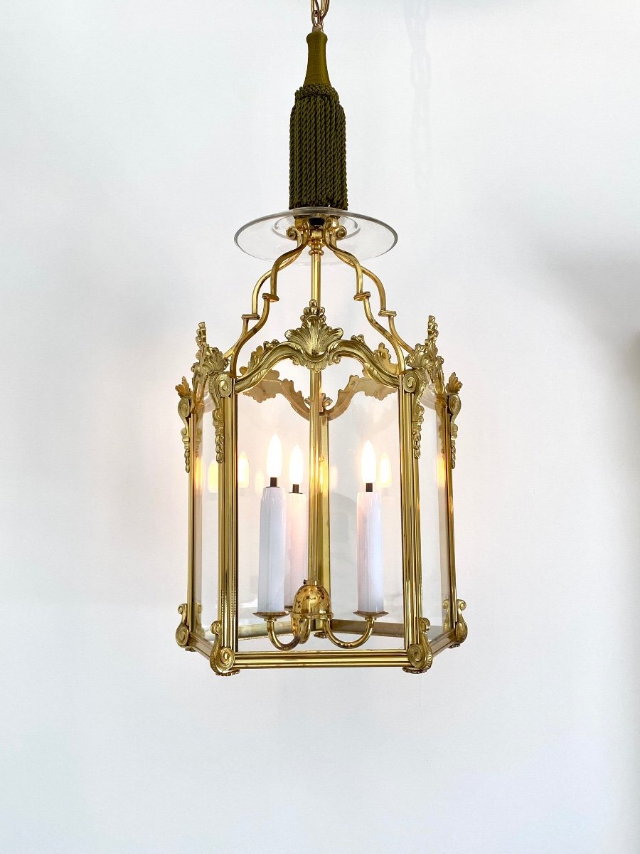Pair Of Lanterns Louis XV Style From The Manufacture Lobmeyr, Austria.-photo-3