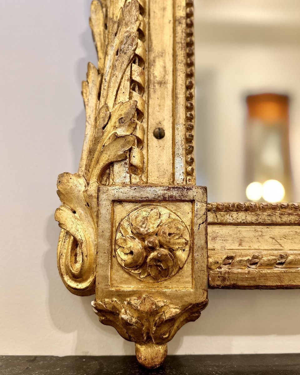 Grand Miroir En Bois Doré d'époque Louis XVI.-photo-3